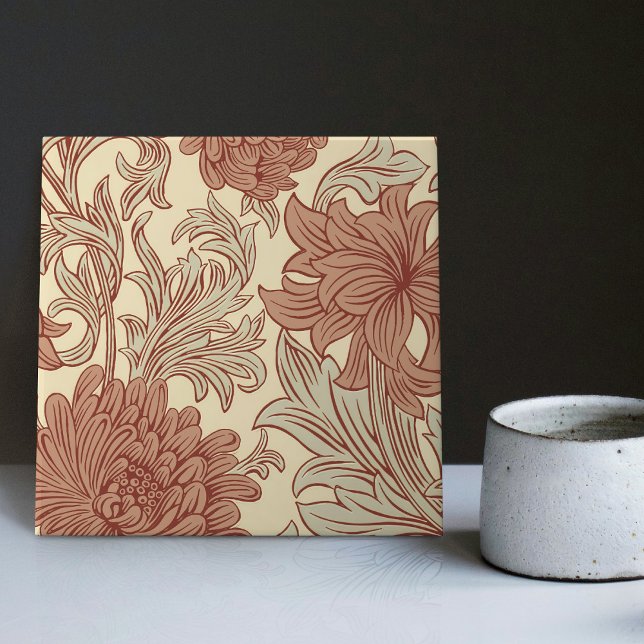 William Morris Chrysanthemum - Azulejo Cerâmico (Criador carregado)