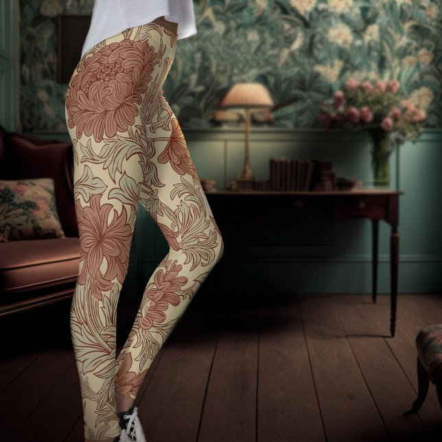 William Morris Chrysanthemum Pattern Leggings (Criador carregado)