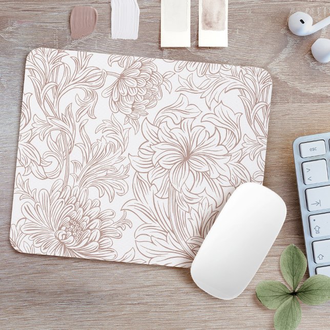 William Morris Chrysanthemum Patterum Mouse Pad (Criador carregado)