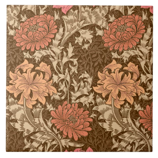 William Morris Chrysanthemums, Brown and Rust (Frente)