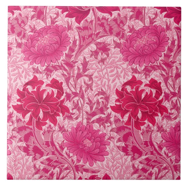 William Morris Chrysanthemums, Fuchsia Pink (Frente)