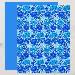 William Morris Chrysanthemums Shades de Denim Blue