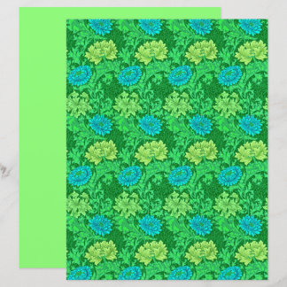 William Morris Chrysanthemums, Verde limão & Aqua