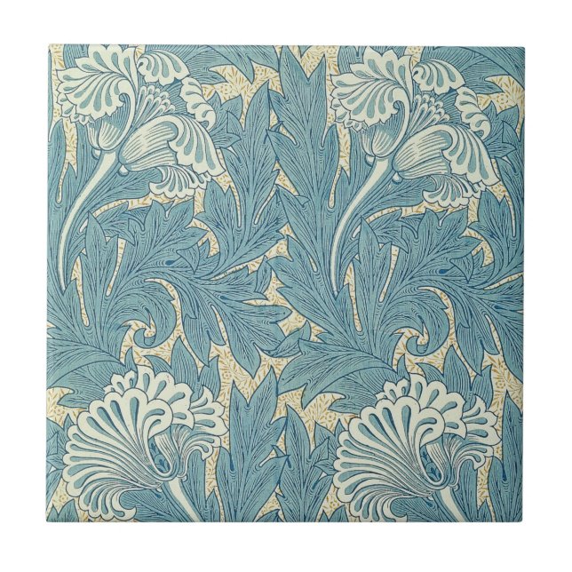 William Morris Clássico Tulipa Azul Floral (Frente)