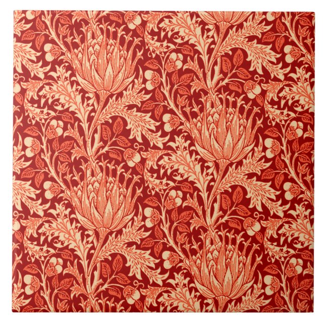 William Morris Damask, Deep Orange (Frente)