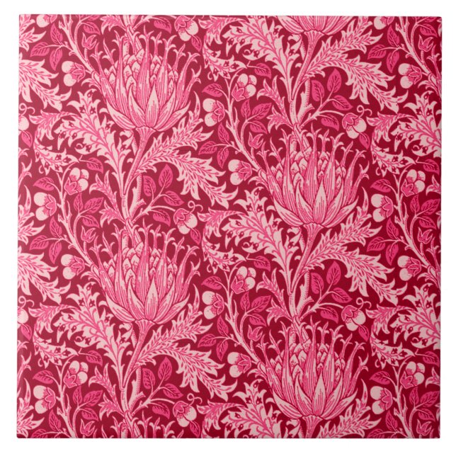 William Morris Damask, Fuchsia Pink (Frente)