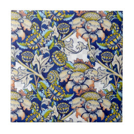 William * Morris Dourado Flor Amarelo Azul Vintage