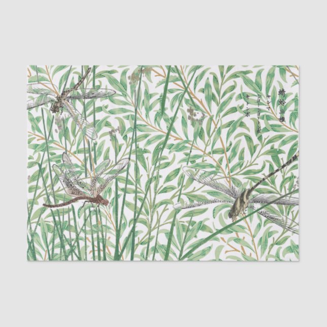 WILLIAM MORRIS E DRAGONFLIES - Papel Tecido (Frente )