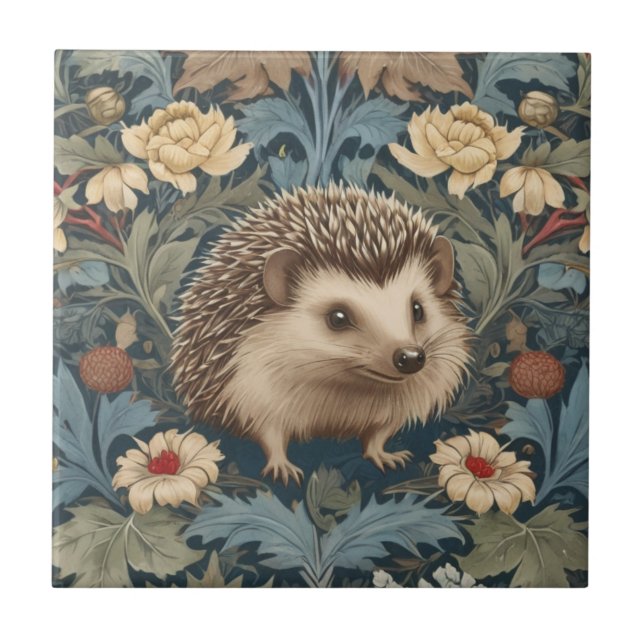 William Morris estilo Hedgehog Direito face Floral (Frente)