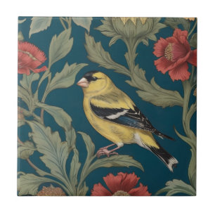 William Morris estilo Left American Goldfinch Bird
