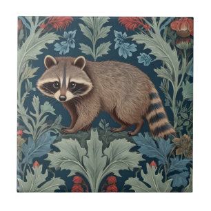 William Morris estilo Left Face Raccoon