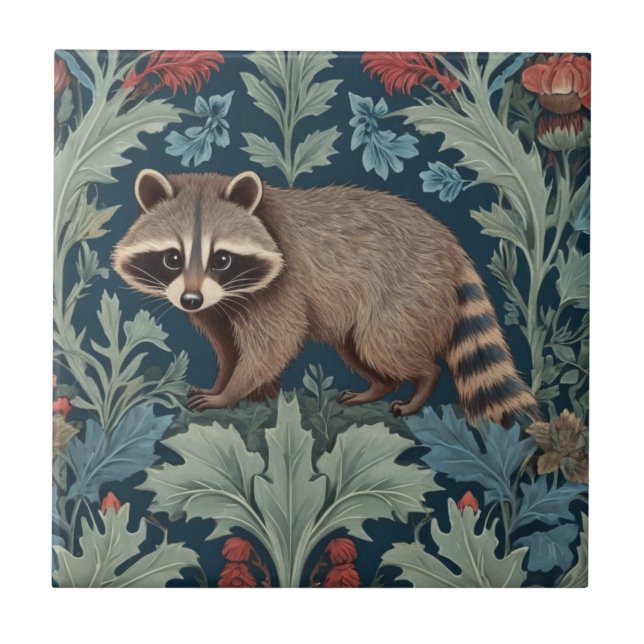 William Morris estilo Left Face Raccoon (Frente)