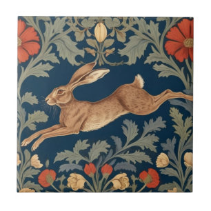 William Morris estilo Left Face Running Hare