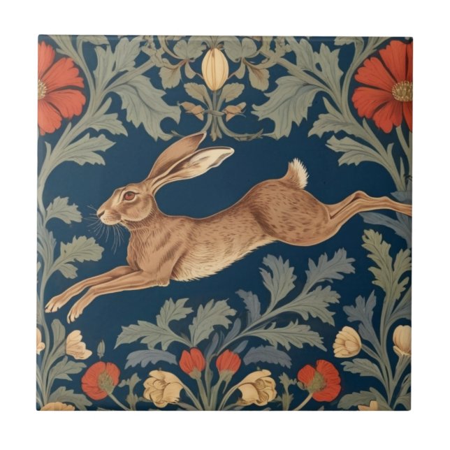 William Morris estilo Left Face Running Hare (Frente)