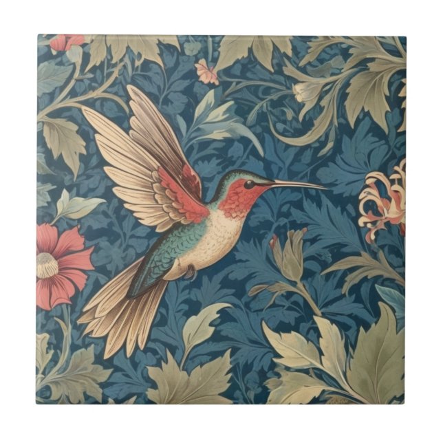 William Morris estilo R Beija-flor-de-garganta-rub (Frente)