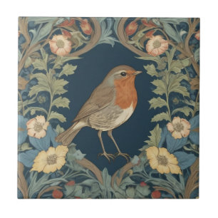 William Morris estilo R Robin Redbreast Bird