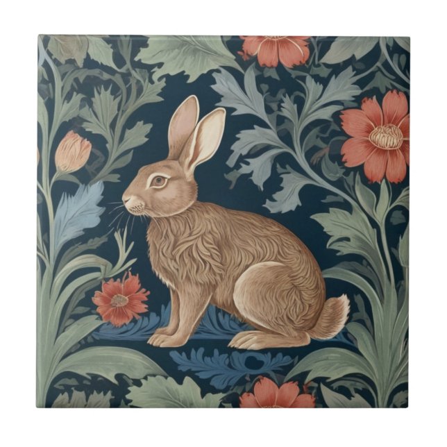 William Morris estilo Rabbit à esquerda face flora (Frente)