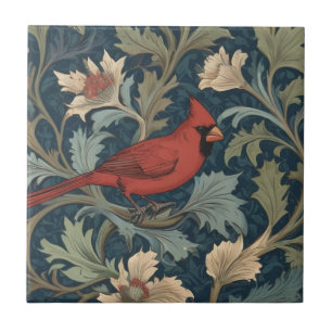 William Morris estilo Red Cardinal Bird