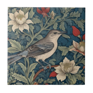 William Morris estilo Right Mockingbird Bird flora