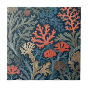 William Morris estilo Underwater Sea Ocean Coral