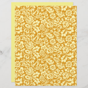 William Morris Floral Damask, Amarelo-mostarda