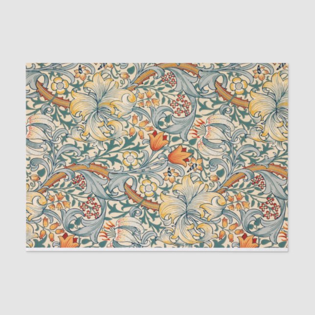 William Morris Floral - Design de Papel Tecido (Frente )