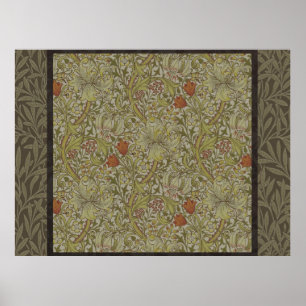 William Morris Floral lily willow art impressão