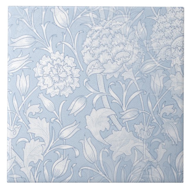 William Morris Floral Patterno em Azul (Frente)