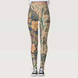 William Morris FLORAL TEXTILE DESIGN LEGGINGS