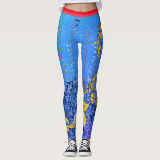 William Morris FLOWERS E LEGGINGS AZUIS JAPONESES