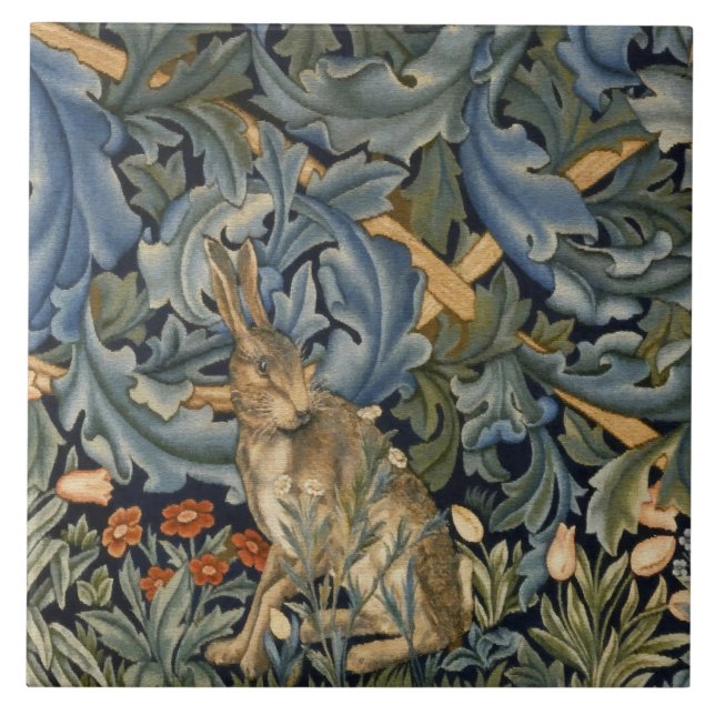 William Morris Forest Rabbit Floral Art Nouveau (Frente)