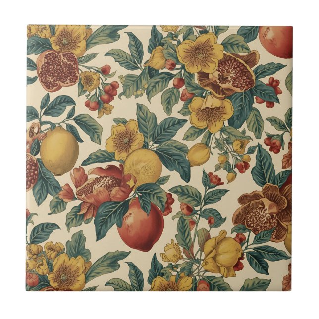 William Morris Fruta Pomegranate Padrão floral (Frente)