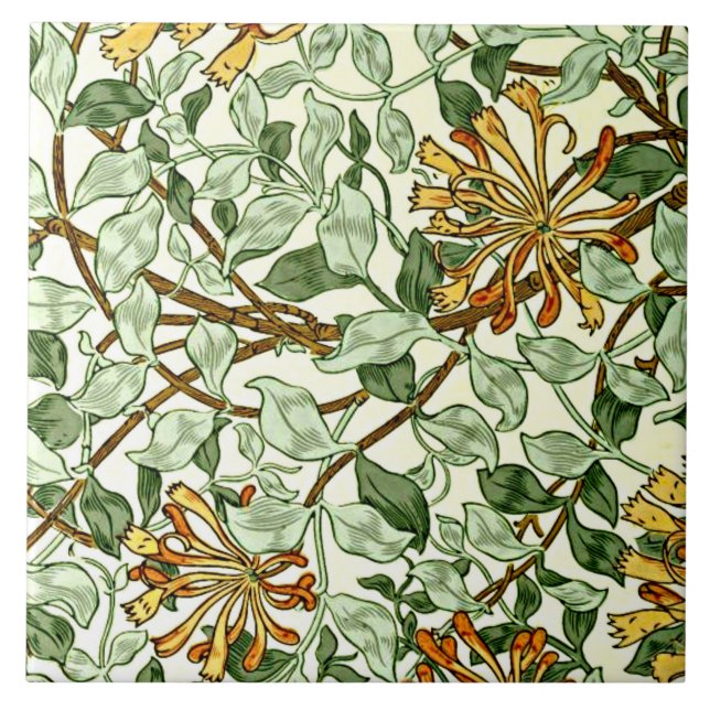 William Morris - Honeysuckle Green e Dourado (Frente)