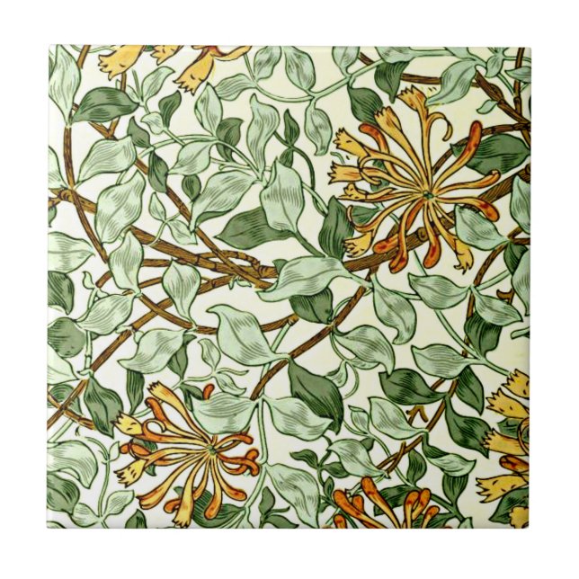 William Morris - Honeysuckle Green e Dourado (Frente)