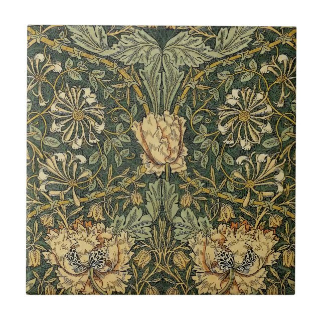 William Morris Honeysuckle Green Floral (Frente)