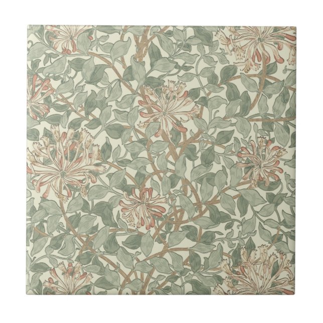 William Morris Honeysuckle Green Floral (Frente)