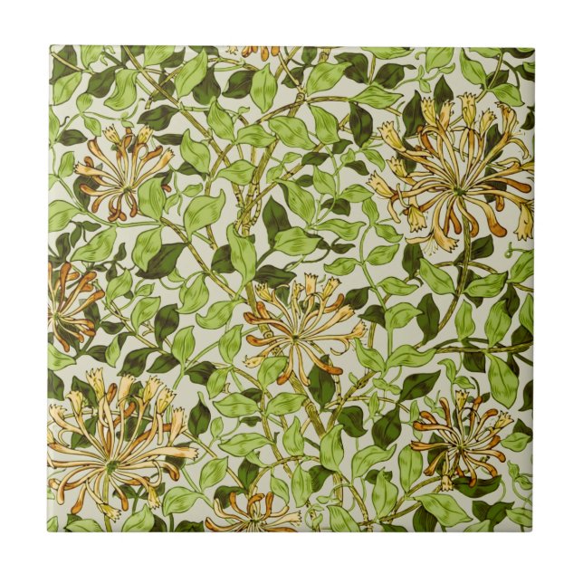 William Morris Honeysuckle Green Flowers (Frente)