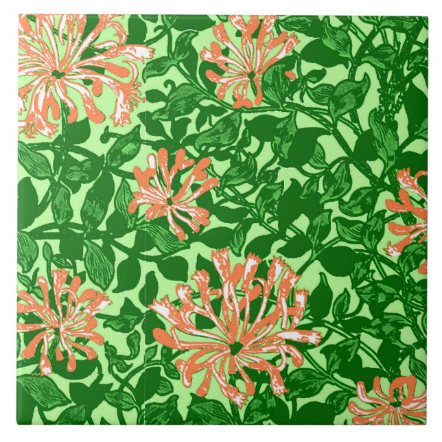 William Morris Honeysuckle, Peach e Green (Frente)