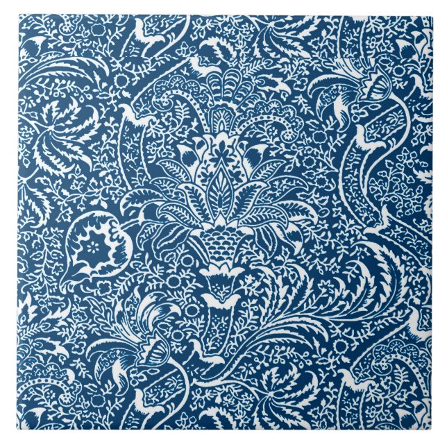 William Morris Indian, Indigo Blue e White (Frente)