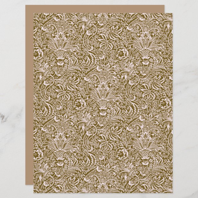William Morris Indian, Taupe Tan e Beige (Frente/Verso)