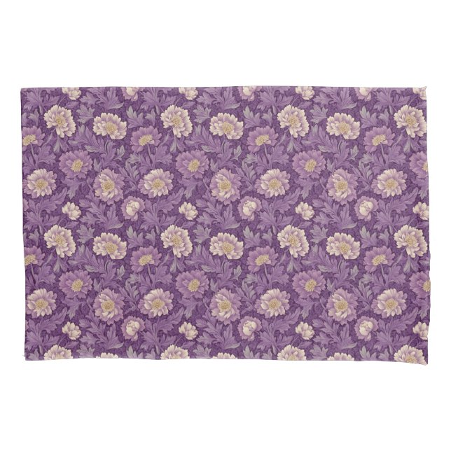 William Morris Inspirou Padrão Floral Roxo (Frente)