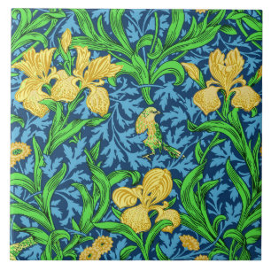 William Morris Irises, Amarelo e Cobalto Azul