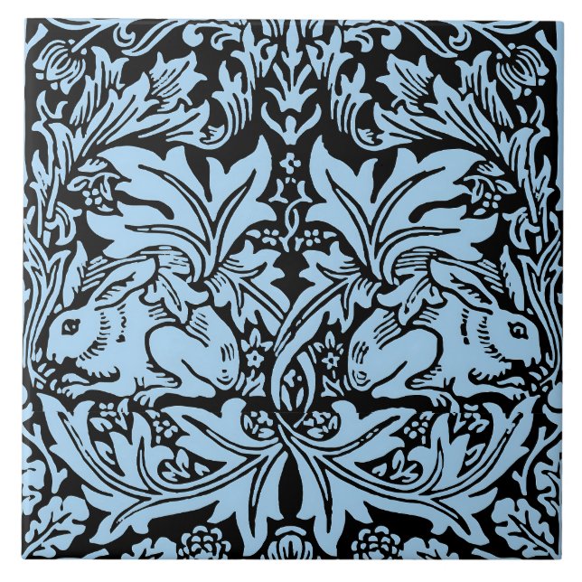 William Morris Irmão Coelho Azul Claro Preto (Frente)
