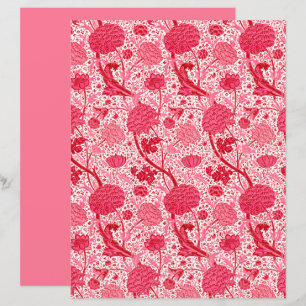 William Morris Jacobean Floral, Cor-de-rosa