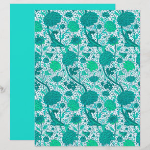 William Morris Jacobean Floral, Turquesa