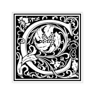 William Morris - Letra C Carimbo Floral Vitoriano