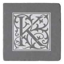 William Morris - letra inicial K branco