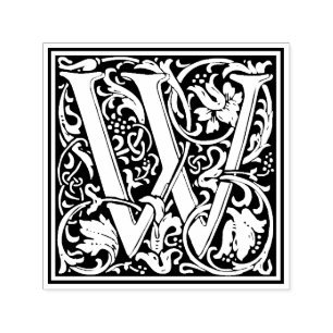 William Morris - Letra W Carimbo Floral Vitoriano