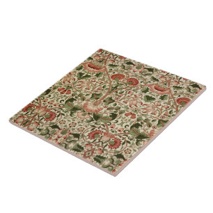 William Morris Lodden Flowers Foliage Verde Rosa