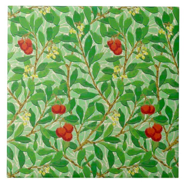 William Morris Lychee Tree Pattern, Verde Claro (Frente)